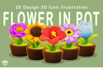 make costume 3d icon or illustration for your web, apps, etc