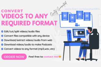 convert video to audio, mp4 to mp3, video to mp3, edit podcast audio to mp4