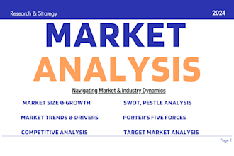 do full market analysis with industry, niche, swot, pestle, competitor analysis