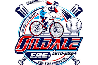 design excellent baseball and bike logo