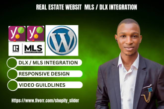 create real etstate agent website on wordpress, integrating mls or dlx