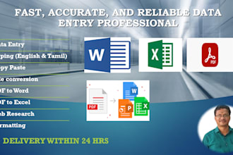 fast, accurate and reliable data entry professional