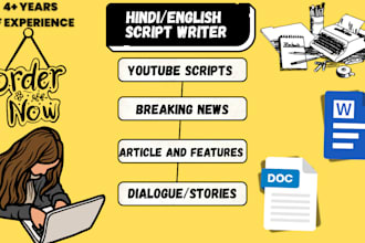 do hindi and english script writing for you