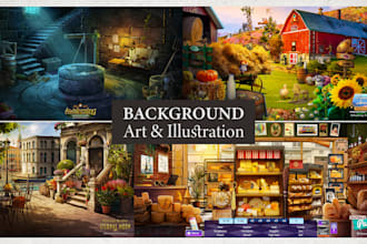 do matte painting, environment and background art illustration