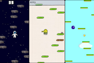 create a custom doodle jump style endless runner game