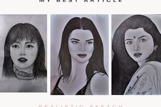 draw realistic pencil sketches of you within 24 hours