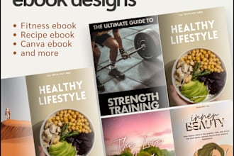 create fitness ebook, recipe ebook, canva ebook and more
