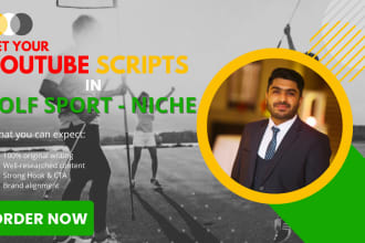 do script writing for youtube channel focusing on golf sports niche