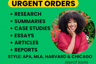 do quality research, case studies and summary writing
