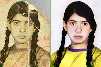 old photo restoration, damaged photo repair and colorize