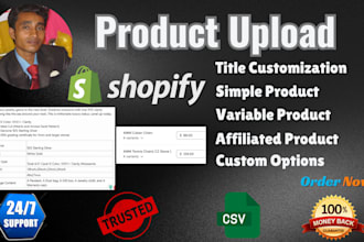 do shopify product upload, listing manually