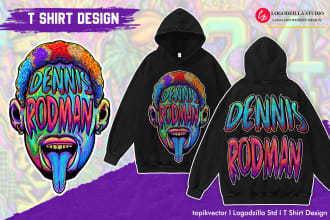make tshirt design with retro gravity style art