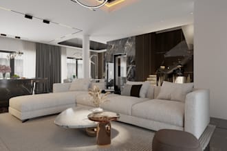do 3d interior design for apartments, villas, and stores