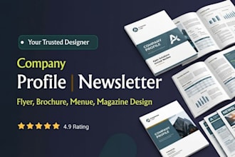 design a professional company profile or newsletter