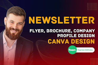 design newsletter, flyer, brochure, company profile and roll banner