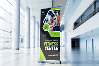 do roll up, retractable banner, and sign design in 5 hours