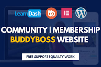 build a premium buddyboss learndash or membership website
