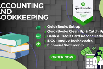 do bookkeeping, clean up, reconciliation by quickbooks