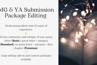 provide feedback on your mg or ya query letter, synopsis, and first chapter
