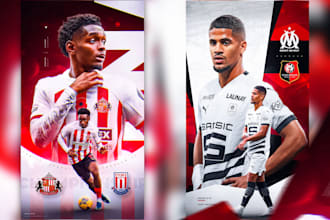 do a modern basketball,american football,committed edits, sports flyer or banner