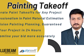 do detail paint finish, wall covering, material takeoff estimation