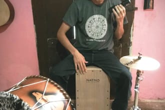 record percussion wankara cajon bongo tambourine chajchas cymbals and sheikersm