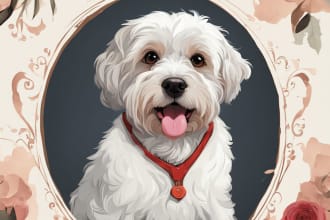 draw disney style pet portrait
