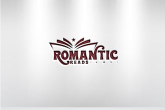 make amazing romantic reads bookstore logo design