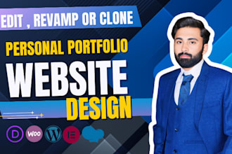 copy clone, revamp, rebuild or edit modern wordpress personal portfolio website