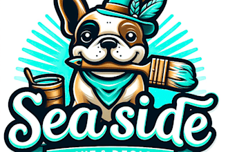 make modern dog painting logo design for your company