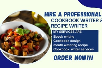write cookbook recipes on any diet plan ingredients  servings calories