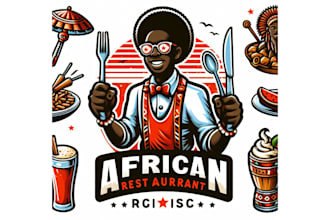 design meaningful african restaurant mascot logo within new concepts