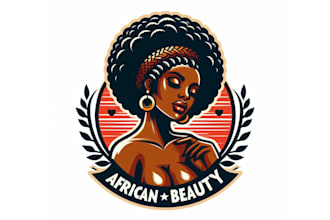 design high quality african beauty mascot logo with express delivery