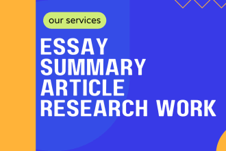 write research, summary, paper, article and synopsis work