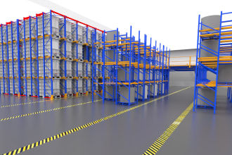 make conceptual 3d warehouse design