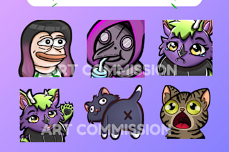 draw custom emote or sticker for twitch or discord