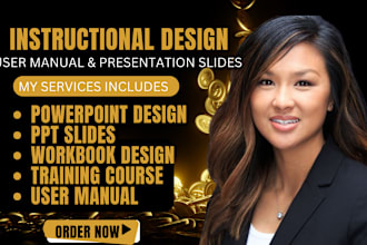 create instructional design training course workbook design per slide for course