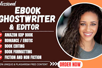 be your ebook ghostwriter, fiction, romance, fantasy, childrens book, self help