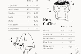create a custom restaurant menu design