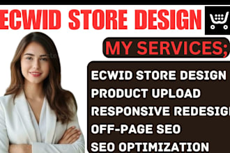 setup ecwid ecommerce store design redesign with product listing ecwid SEO