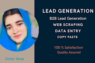 do b2b lead generation data entry linkedin and web scraping