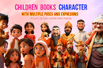design storybook 3d illustration and book cover with consistency of character