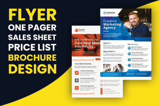 design one pager business flyer price list sales sheet marketing material flyer