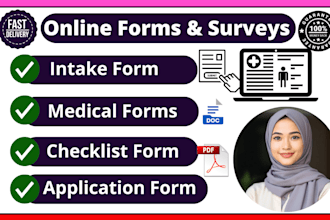 create fillable medical form, intake form, application form, checklist form