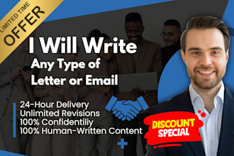 write any kind of letter or email in 24 hrs