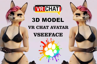 do vrchat avatar, fursona, furry avatar, 3d nsfw model for vtuber, vseeface, vr