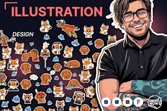 get illustration, emote, sticker pack