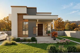 create modern 3d house model in sketchup from 2d plan