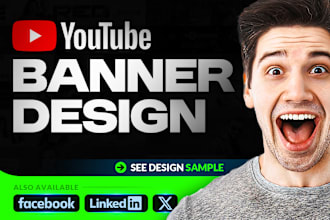 design professional youtube banner or channel art