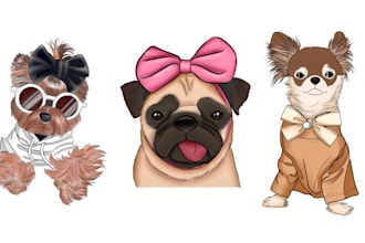 draw cute animals hand drawn illustration